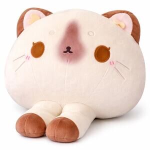 Cute Cat Plush Toy Kawaii Cream Brown Stuffed Animal Soft Squishy 14”